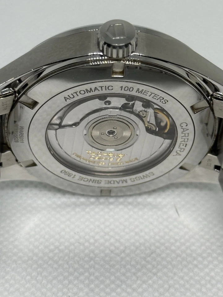 Reloj para hombre Tag Heuer Grand Carrera GMT calibre 8 esfera plateada, juego completo Foto 4 de 4