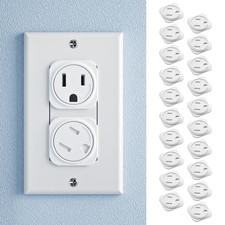 SAFELON 20 Pcs Electrical Safety Plug Socket Covers US, Child Baby White