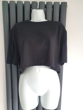 Skims Onyx Relaxed Oversized Cropped T-Shirt NWT Black UK 14 L Sporty Clean Girl