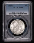 1939 S Half Dollars Liberty Walking PCGS MS-64