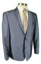 John Varvatos Mens Metallic Blue 2 Btn Poly Rayon Suit 42R Canada