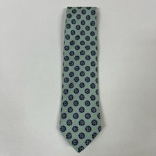 ERMENEGILDO ZEGNA Silk Floral Geometric Necktie Tie Italy