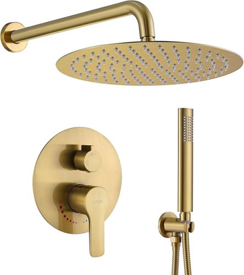 #ad Brushed Gold Shower Faucet Set Shower System Contain High Pressure 12 inches $169.86