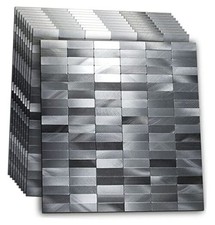 Peel and Stick Tile Backsplash Self- Adhesive Wall Tiles Long Silver Grey