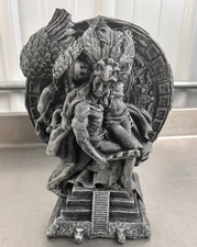 10" Aztec Eagle Warrior w/Woman Princess Sacrifice Figurine Mayan Calendar Decor