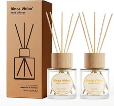 Reed Diffuser Set, Lavender  Vanilla Natural Scent Oil Diffusers with Sticks f