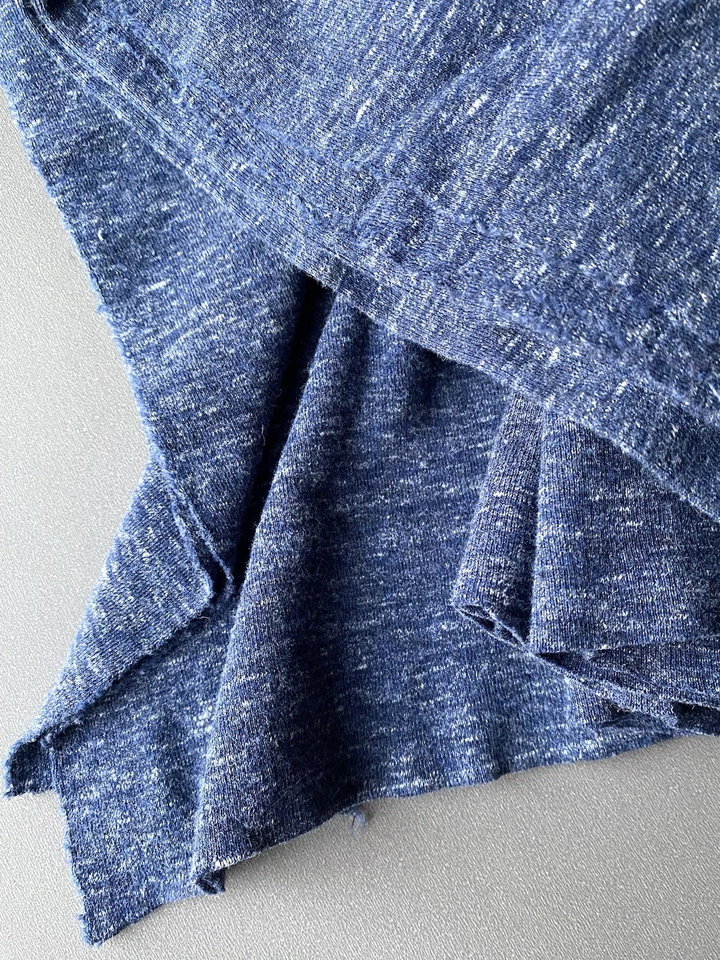 Bundle Soft Cotton Designer Navy Ivory Heather Knit  Fabrics 3+Yds - Image 4 of 4