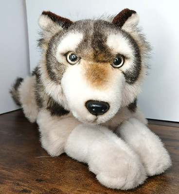 tto Forever Plushland realistic laying wolf plush husky wolfdog stuffed 21'' RARE