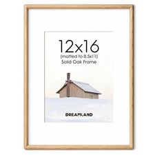 Dreamland 12x16 Picture Frame Matted to 8.5x11 Solid Oak Wood Wedding Picture...