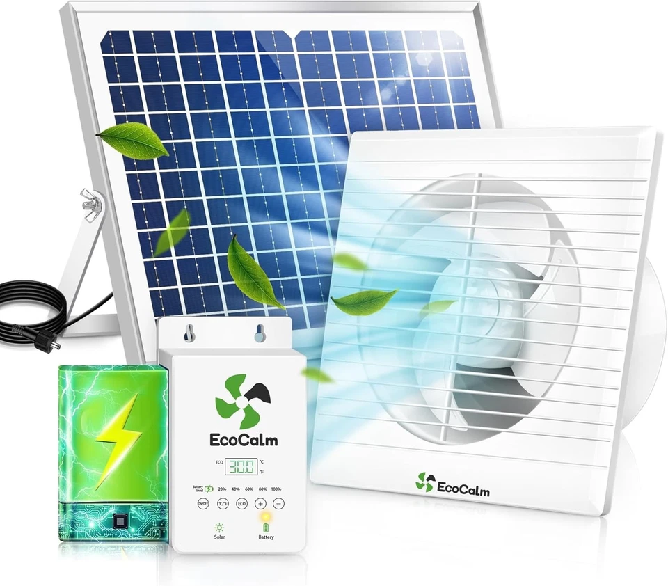 Solar Ventilator Outdoor mit Solar Powerbank,  Solar Lüfter mit einstellbarem... - Bild 2 von 4