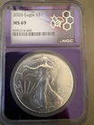2026 $1 American Silver Eagle NGC ms69, Bea Purple Core