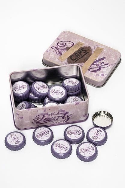 Capsules Fallout goodies Nuka Quartz boîte métal 10 cm pour collection geek
