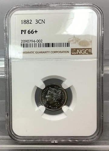1882 3 Cent Nickel - NGC - PF 66+