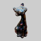 Fenton 11” Amythest  Iridescent Winking Alley Cat Carnival Glass Statue Repair
