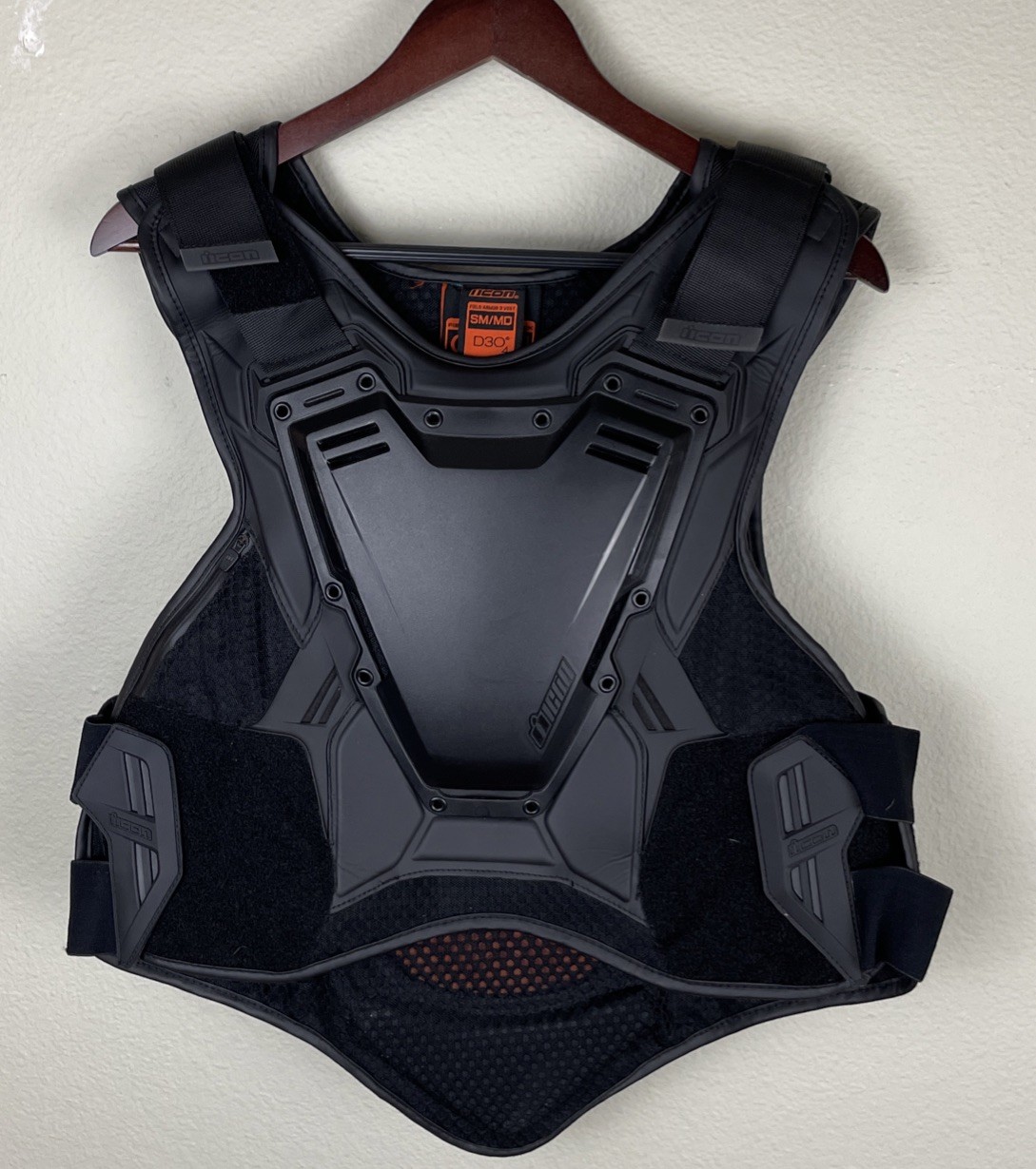 Icon Field Armor 3 Vest D30 Men's Motorcycle Armour Black Stealth Small/Medium