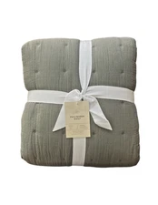 The Citizenry Full/Queen Organic Cotton Gauze Bed Quilt - Mineral