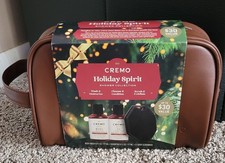 Cremo Holiday Spirit Shower Men's Gift Set Body Wash,Shampoo,Body Scrubber,Case