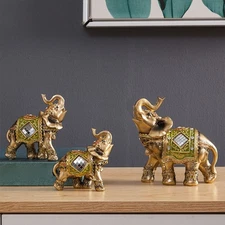 Lucky Wealth Elephant Statue Sculpture Feng Shui Figurine Home Desktop Decor US