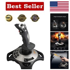 USB PC Joystick with Vibration Throttle Control - Flight Simulator Ready
