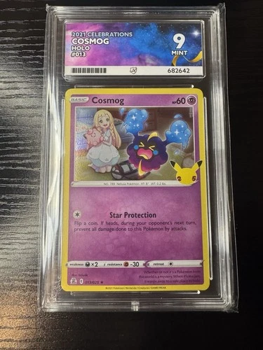 Pokémon TCG Cosmog Holo 013/025 Celebrations STAMPED ACE GRADE 9