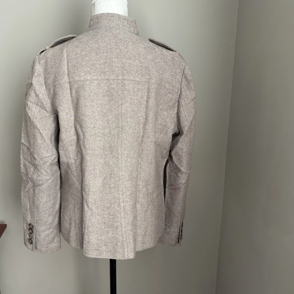 Chaqueta Blazer Liz Claiborne Mujer Talla 14 Mezcla Lana Seda Estilo Militar Foto 4 de 4