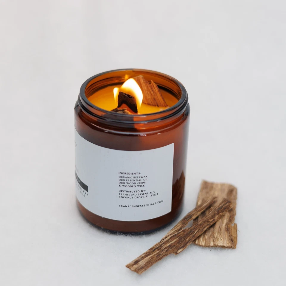 Opulent Oud Organic Beeswax Candle - Image 2 of 3