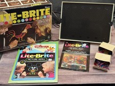 Vintage Hasbro 1973 Lite Brite Disney Characters Sheets Pegs Lights Up