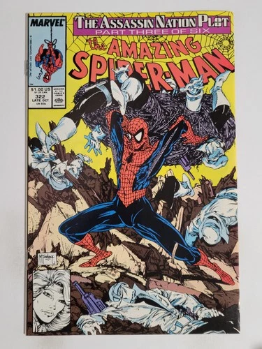 Amazing Spider-man #322 Marvel 1989 NM 9.4 Silver Sable appearance McFarlane