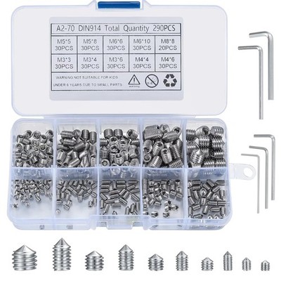 Transparenter Box-Organizer für 290 Innensechskantschrauben, leicht zu lagern