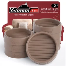 Furniture Coasters 8 Pcs 2 Round Non-Slip Rubber Pads for Hardwood Floors