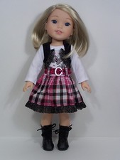 BLACK PINK Butterfly Dress Doll Clothes For Wellie Wisher Wishers 14" Debs 