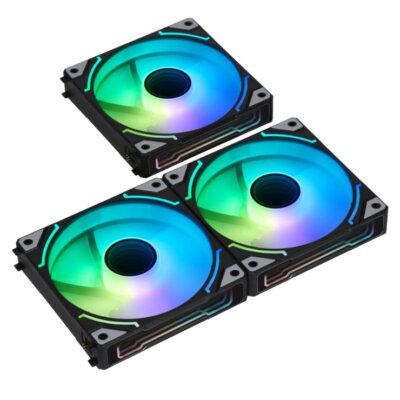 SAMA YE1203BK 3-in-1 Easy Link Daisy Chain 120mm Computer Case Fan Kit Black