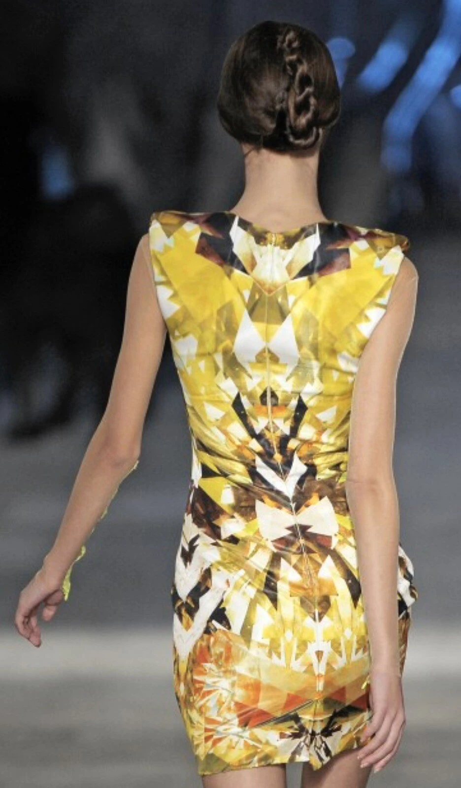 ALEXANDER MCQUEEN *ALEXANDER MCCHEEN* famigerato abito con stampa cristallo primavera 2009 IT 40