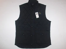 POLO RALPH LAUREN Men's Zipper Zip Iconic Diamond Quilted Vest, Jacket, BLACK