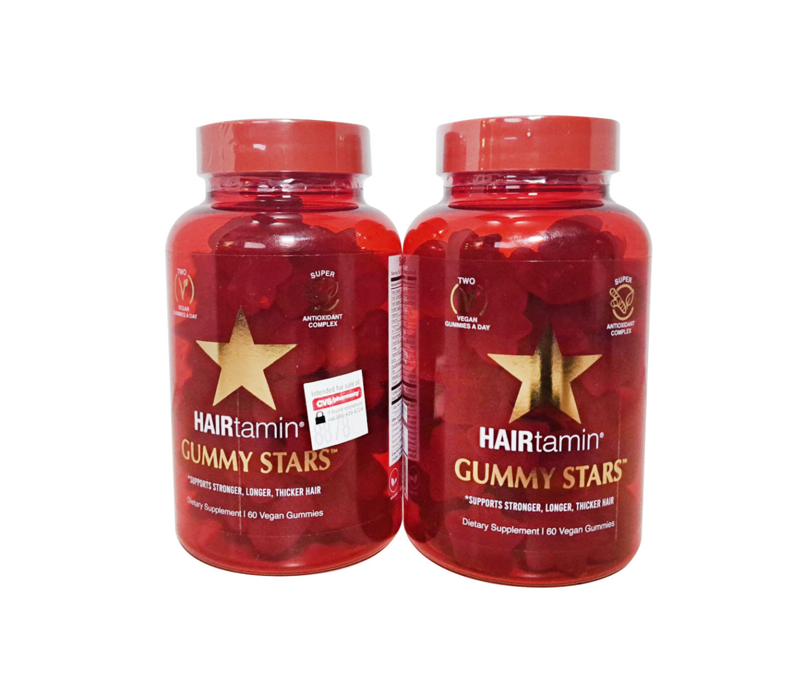 2x Hairtamin Gummy Stars Support Stronger Longer Thicker Hair 60