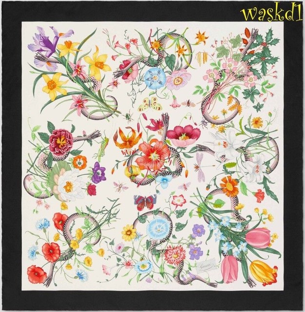 gucci black silk scarf