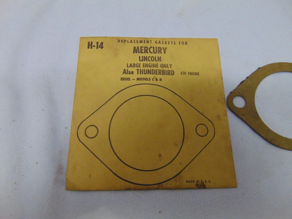 Junta de repuesto vintage Mercury Lincoln para motor grande Thunderbird H-14 430 Foto 2 de 4