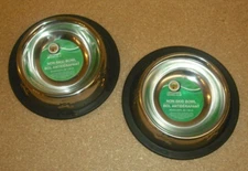 2 NON-SKID CAT / DOG BOWL STAINLESS STEEL HOLDS 6 OZ PAW PRINT NEW / FREE SHIP
