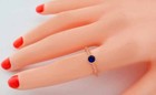 LAB CREATED 0.25 Cts BLUE & WHITE SAPPHIRE RING 14K ROSE GOLD PLATED (.925) — photo 6