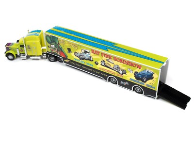 1:64 Auto World *RAT FINK ROADSHOW* Semi Truck Transporter Car