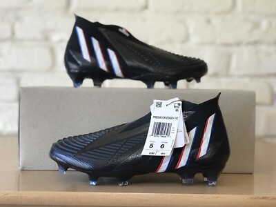 Adidas Predator Edge+ FG Soccer Football Black Cleats Messi GV7385 Men Sz 5 / 6W