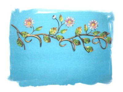 3 Seater Wrought Iron Daisy Clothes Rack Hanger with Hooks and Flowers