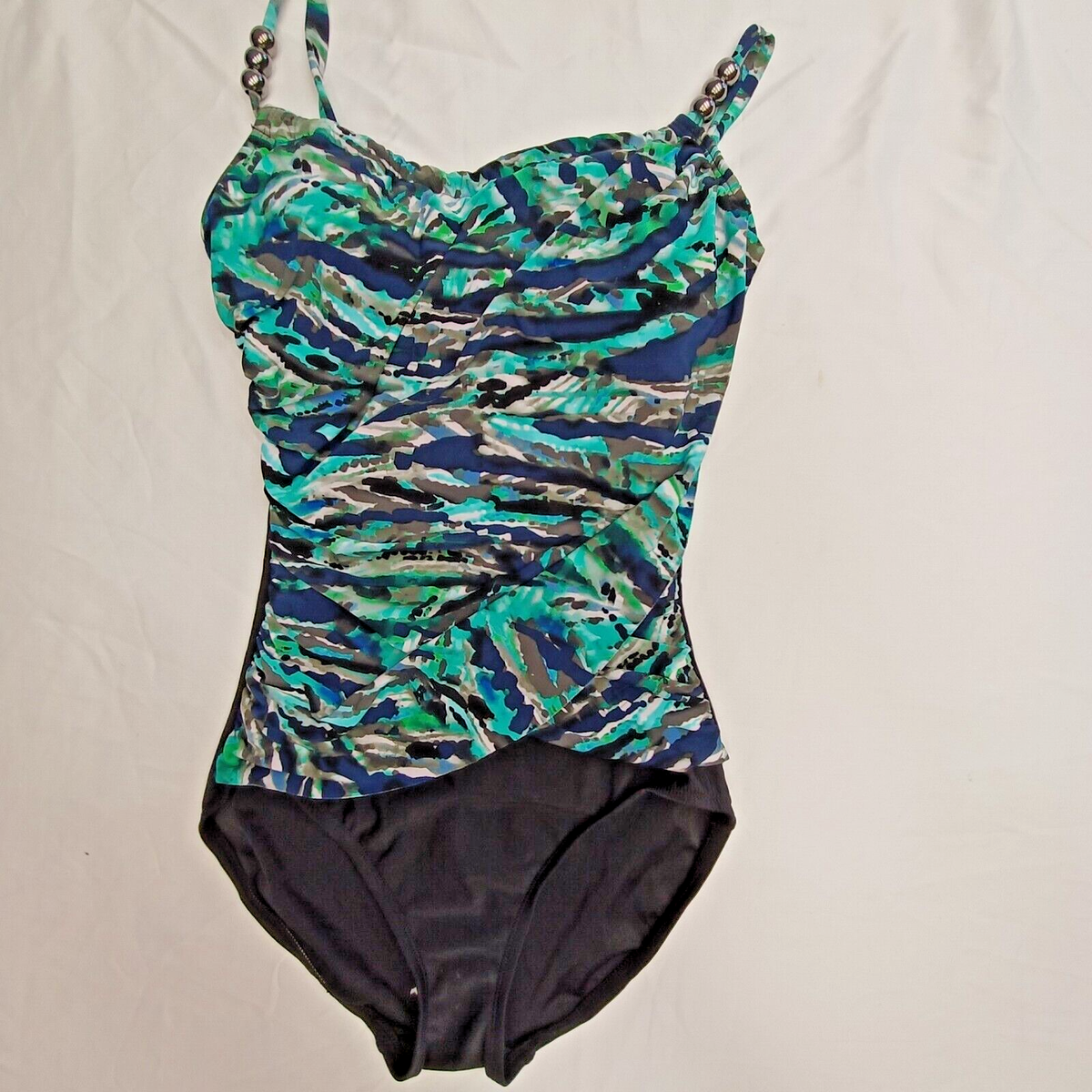 その他 G O Aqua Green Sz Small Padded Black Green FULL COVER One Piece Swim