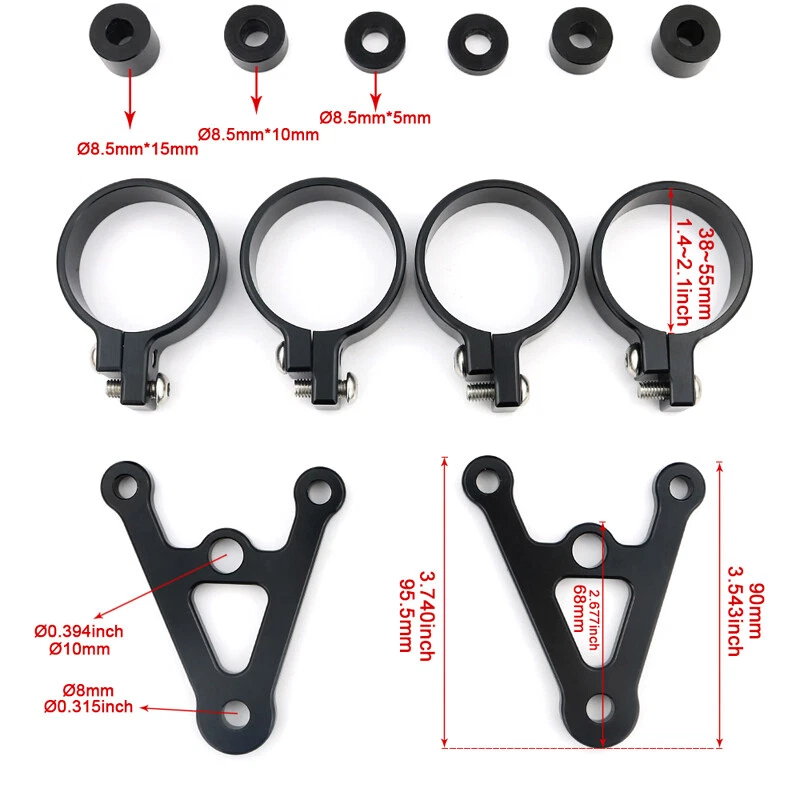 Soporte de faro de motocicleta parte horquilla de faro soporte redondo soporte de montaje abrazadera Foto 3 de 4