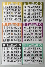 300 PAPER Bingo Game Cards Square 1 On Single Sheets 6 Assorted Colors 50 Each
