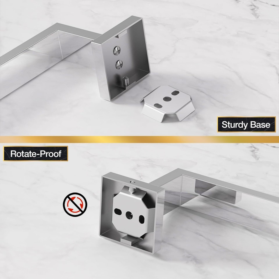 Chrome Toilet Roll Holder Wall Mounted SUS 304 Stainless Steel Toilet