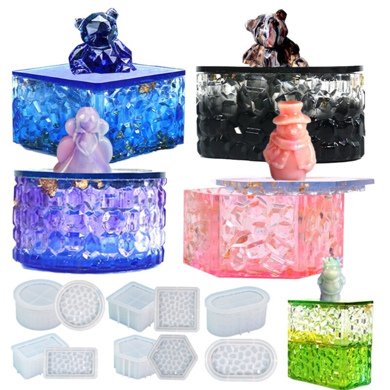 Jar Resin Moulds Diamond-Shaped Silicone Resin Jar Moulds Silicone DIY Molds