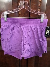 NWT Girls Size L 10-12 Champion Duo Shorts Purple Duo Dry Inner Shorts