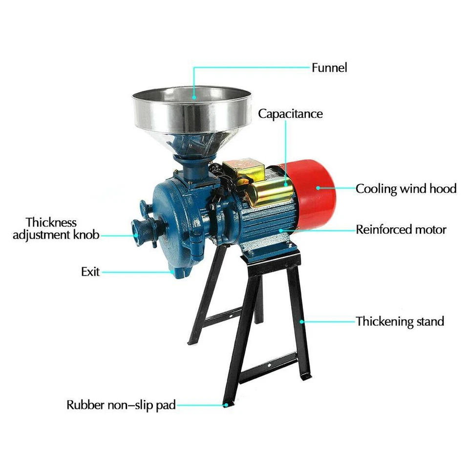 Molinillo eléctrico 110 V grano maíz trigo alimentación/harina máquina de cereales húmedos y secos Foto 2 de 4
