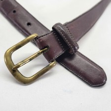 Lands End Belt 46 Brass Buckle Brown Vtg Made in USA 78171